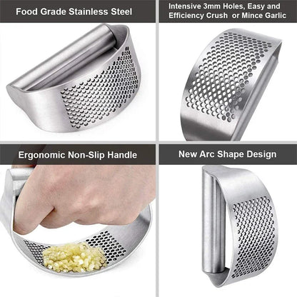 Manual Upgraded Stainless Steel Garlic Press