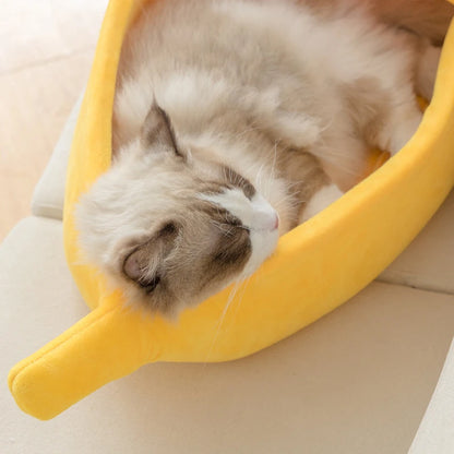 Cute & Cozy Pet House Banana Cat Bed