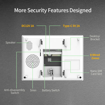 7" Wireless WiFi & 4G Home Alarm System