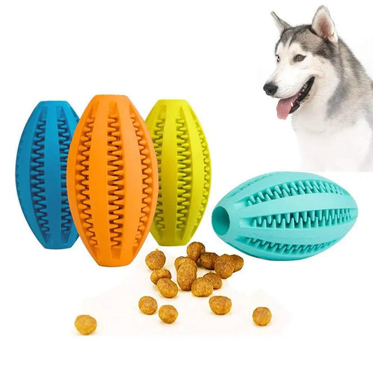 Natural Rubber Teeth Cleaning & Interactive Bouncy Dog Toy