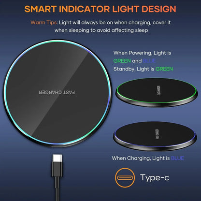30W Desktop LED Wireless Charger Pad