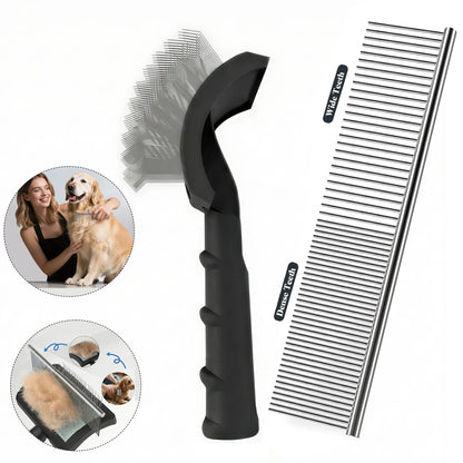 Slicker & Needle Brush for Shedding Grooming Tool
