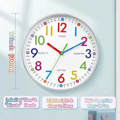 12-Inch Cartoon Children’s Wall Clock