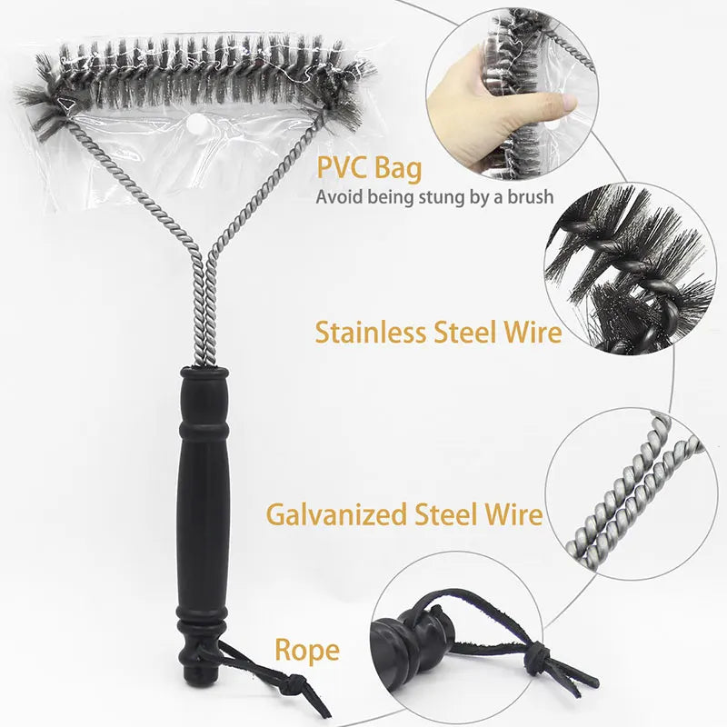Stainless Steel Bristles BBQ Cleaning Tool
