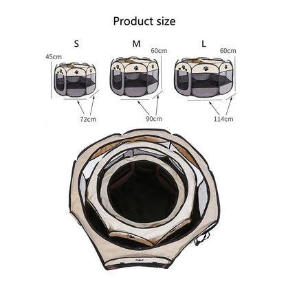 Octagonal Breathable Tent Cage for Cats & Dogs