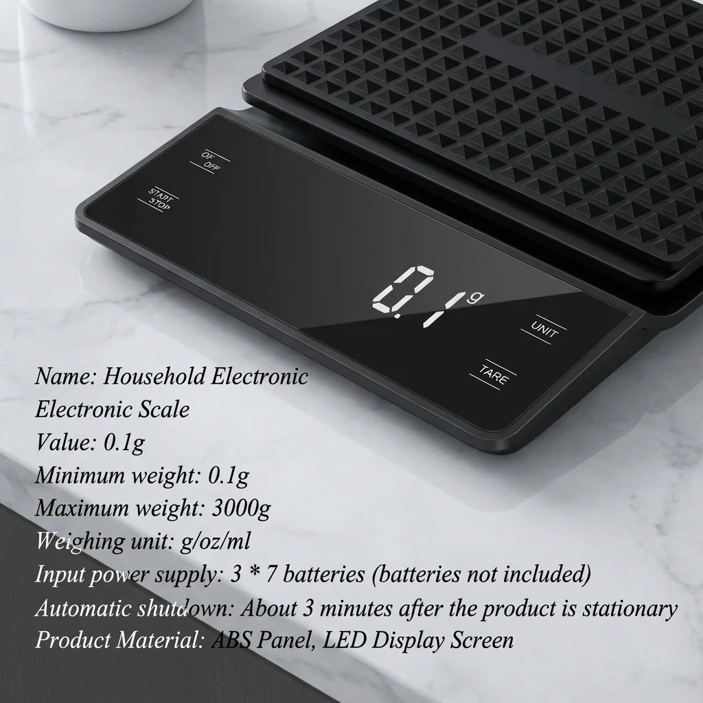 Multifunction 3kg/0.1g Digital Coffee Scale
