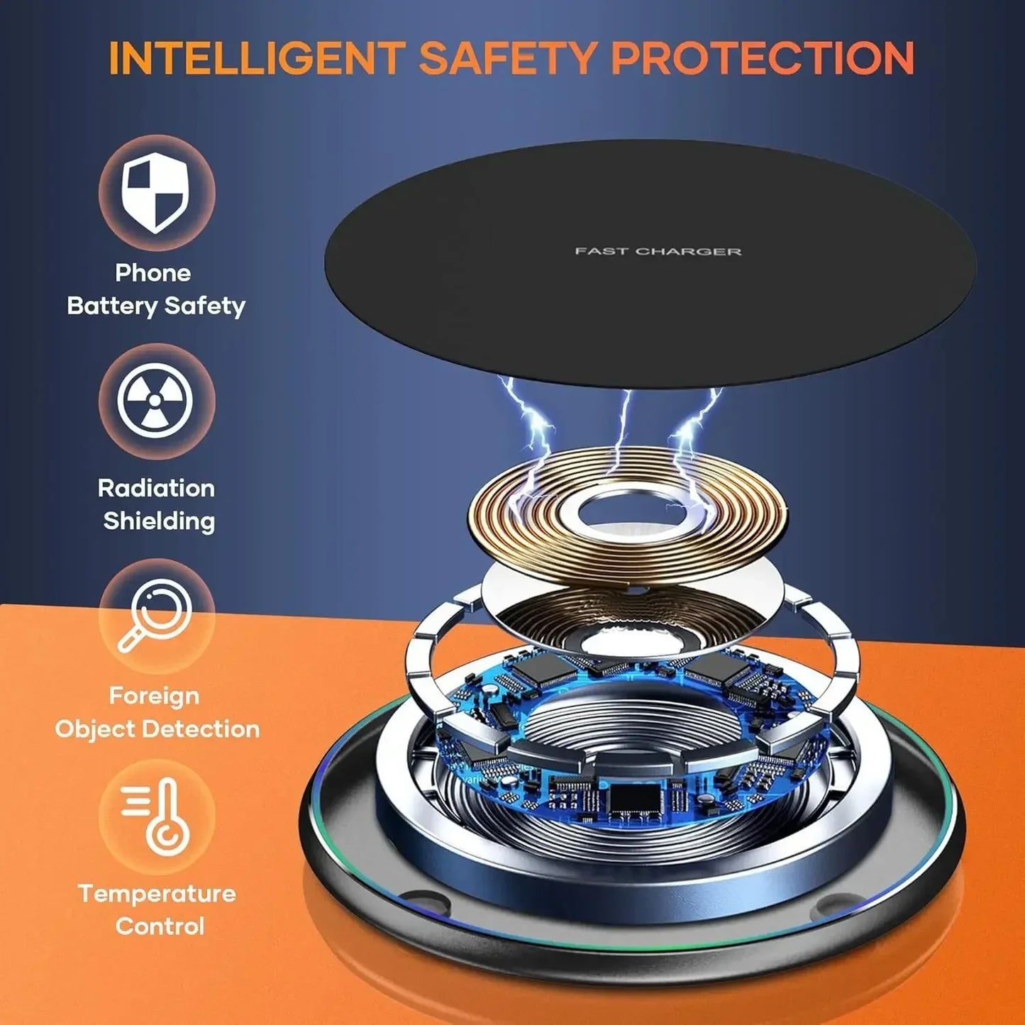 30W Desktop LED Wireless Charger Pad