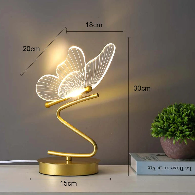 LED Butterfly Nordic Desk Light with Switch Button
