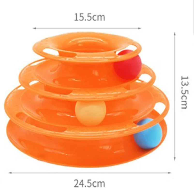 Three or Four-Layer Self-Play Teasing Toy for Cats