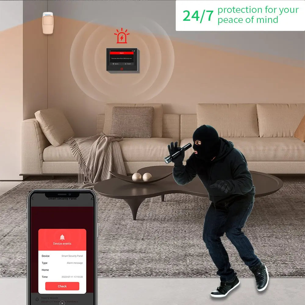 7" Wireless WiFi & 4G Home Alarm System